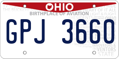 OH license plate GPJ3660