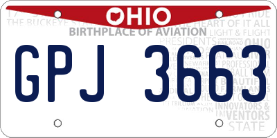 OH license plate GPJ3663