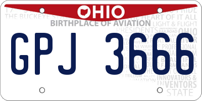 OH license plate GPJ3666