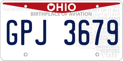 OH license plate GPJ3679
