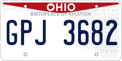 OH license plate GPJ3682