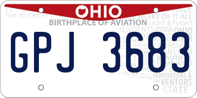 OH license plate GPJ3683