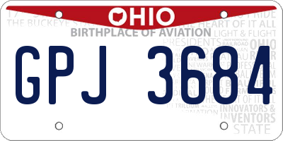 OH license plate GPJ3684