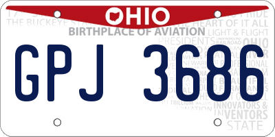 OH license plate GPJ3686