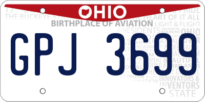 OH license plate GPJ3699