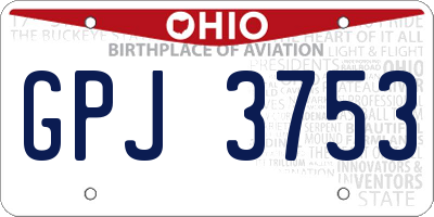 OH license plate GPJ3753