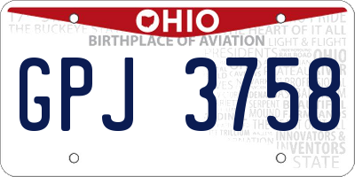 OH license plate GPJ3758