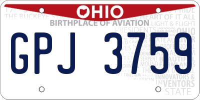 OH license plate GPJ3759