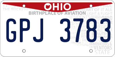 OH license plate GPJ3783