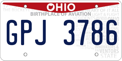 OH license plate GPJ3786