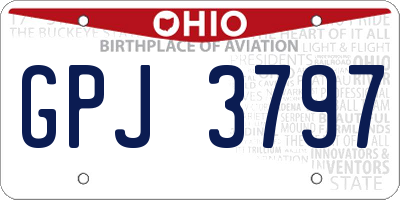 OH license plate GPJ3797