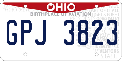 OH license plate GPJ3823
