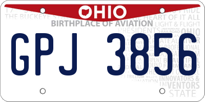 OH license plate GPJ3856