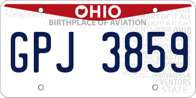 OH license plate GPJ3859