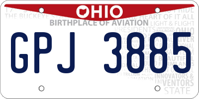 OH license plate GPJ3885
