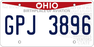 OH license plate GPJ3896