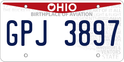 OH license plate GPJ3897