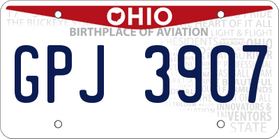 OH license plate GPJ3907