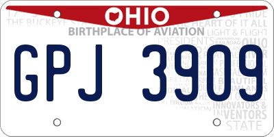 OH license plate GPJ3909