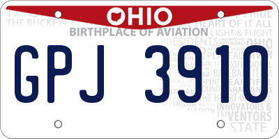 OH license plate GPJ3910