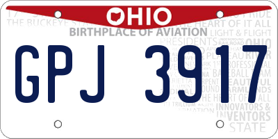 OH license plate GPJ3917