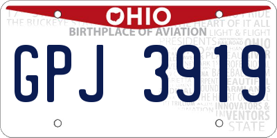 OH license plate GPJ3919
