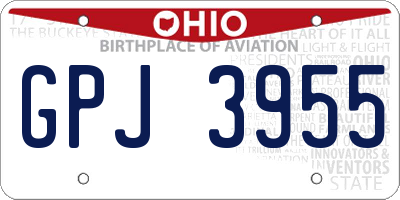 OH license plate GPJ3955