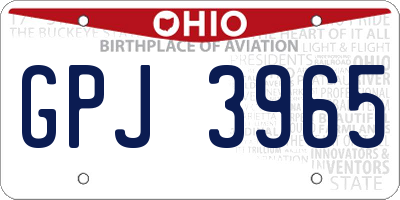 OH license plate GPJ3965