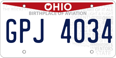 OH license plate GPJ4034