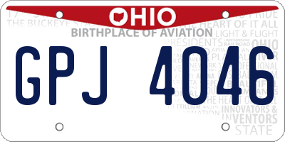 OH license plate GPJ4046