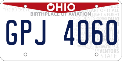 OH license plate GPJ4060