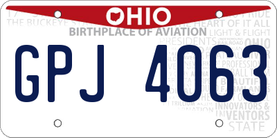 OH license plate GPJ4063
