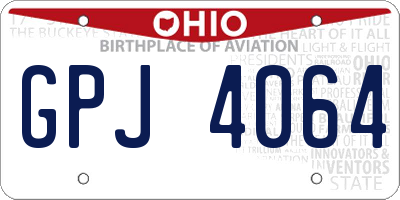 OH license plate GPJ4064