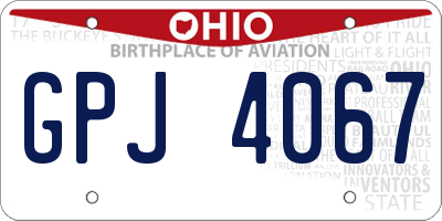 OH license plate GPJ4067