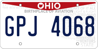 OH license plate GPJ4068