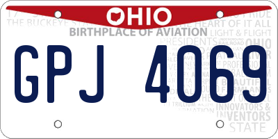 OH license plate GPJ4069