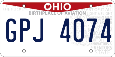 OH license plate GPJ4074