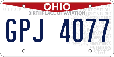 OH license plate GPJ4077