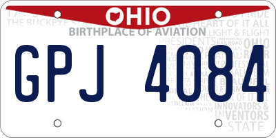 OH license plate GPJ4084