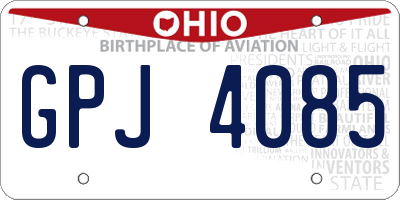 OH license plate GPJ4085