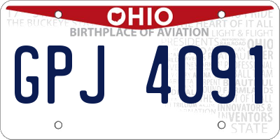 OH license plate GPJ4091