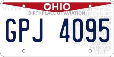 OH license plate GPJ4095