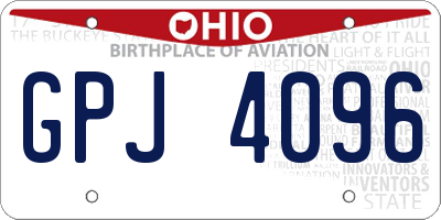 OH license plate GPJ4096