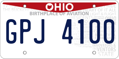 OH license plate GPJ4100