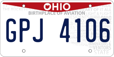 OH license plate GPJ4106