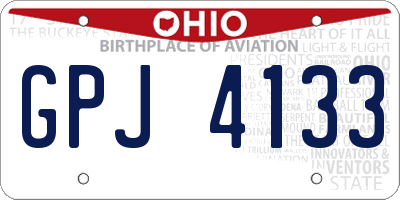 OH license plate GPJ4133