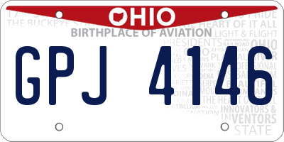 OH license plate GPJ4146