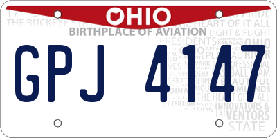 OH license plate GPJ4147