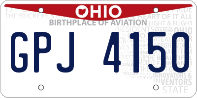 OH license plate GPJ4150