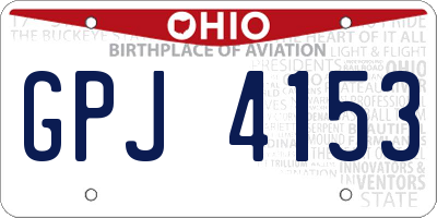 OH license plate GPJ4153
